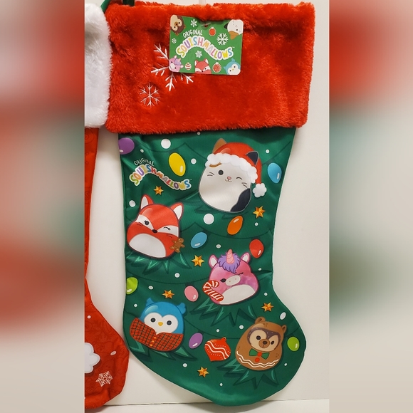 Squishmallow SET of TWO Christmas Cam Stocking Sock Canada 20" NWT - Picture 3 of 5